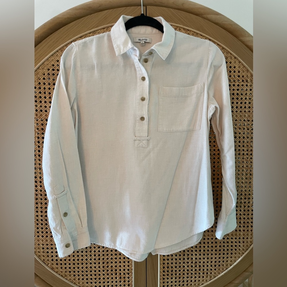 Madewell ivory flannel like Oxford size S